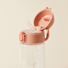 Bình nước nhựa LocknLock Little Luv Switch cap tritan straw cup HAP918 có ống hút dung tích 410ml - 2 Màu - HAPOS LOF