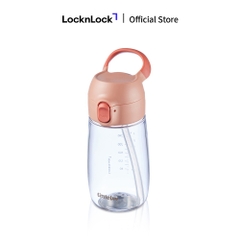 Bình nước nhựa LocknLock Little Luv Switch cap tritan straw cup HAP918 có ống hút dung tích 410ml - 2 Màu - HAPOS LOF