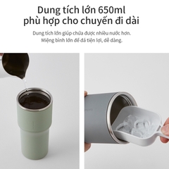 ONL - Ly giữ nhiệt LocknLock 650ml LHC4277S Metro Drive thiết kế để vừa trên ô tô - Hàng chính hãng kèm ống hút và cọ - HAPOS Trắng - LHC4277SWHT