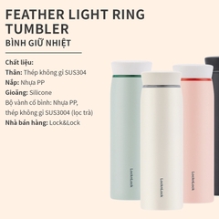 ONL - Bình giữ nhiệt LocknLock Feather Light Ring LHC4244 460ml có khay  lưới lọc trà - Chính hãng Bảo hành 6 tháng - HAPOS Hồng LHC4244PIK