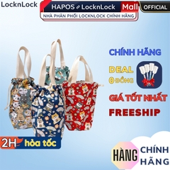 Túi vải canvas 2 lớp có dây rút, đựng bình giữ nhiệt LocknLock, ly trà sữa, chất liệu dày dặn HPCV02 - HAPOS OFFICIAL Nhóm Mẫu 03