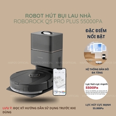 Robot hút bụi lau nhà Roborock Q5 Pro Series, Lực hút 5500Pa, Chổi chính kép - Bảo hành 24 Tháng - CHEAPMALL SUNHOUSE Q5 Pro Trắng
