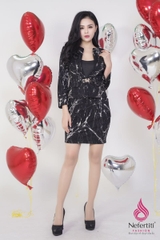 2BJ214 - BỘ ÁO VEST + CHÂN VÁY ÔM HỌA TIẾT