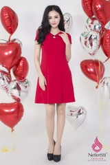3D2865 - ĐẦM ĐỎ XÒE NHẸ
