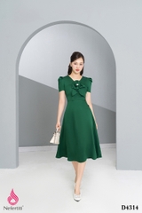 1D4314 - ĐẦM DÁNG XÒE ĐÍNH HOA 3D SANG TRỌNG