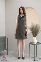 3D3447 - ĐẦM SUÔNG CỔ ĐÍNH NƠ
