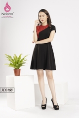3D3188 - ĐẦM DÁNG XÒE PHỐI MÀU