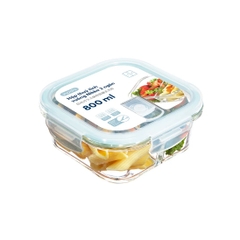 Hộp thủy tinh vuông Nikko 800 ml (2 ngăn)