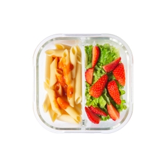 Hộp thủy tinh vuông Nikko 800 ml (2 ngăn)