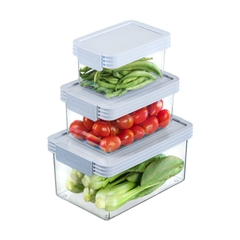 Bộ 3 hộp thực phẩm tritan chữ nhật Hokaido 500 - 1000 - 2000 ml