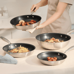 Chảo Inox chống dính nguyên khối Omi Essential