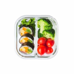 Hộp thủy tinh vuông Nikko 520 ml (2 ngăn)