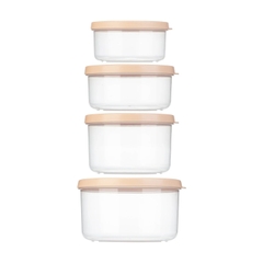 Bộ 4 hộp thực phẩm tròn Hokkaido 500-1000-1500-2500ml