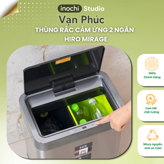Thùng rác cảm ứng 2 ngăn Hiro Mirage 10L+10L