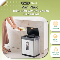Thùng rác cảm ứng 2 ngăn Hiro Mirage 10L+10L
