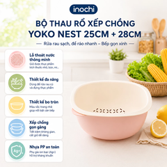 Bộ thau rổ xếp chồng Yoko Nest 25cm + 28cm