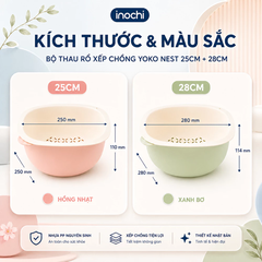 Bộ thau rổ xếp chồng Yoko Nest 25cm + 28cm