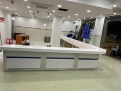 Đá solid surface korean S-105 MILD WHITE ốp quầy cho ngân hàng