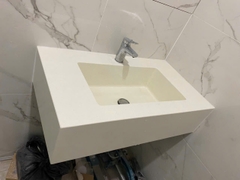 Đá solid surface korean C-100 Crystal Cream làm chậu rửa