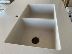 Đá nhân tạo solid surface C-102 Moon Glow ốp chậu rửa đôi