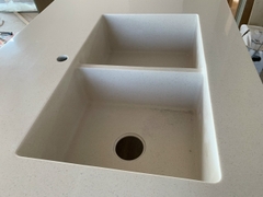Đá nhân tạo solid surface C-102 Moon Glow ốp chậu rửa đôi