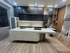 Mặt bếp đá solid surface LG M608 Aurora Gray