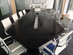 Đá solid surface korean màu kim sa đen ốp bàn