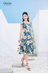 Đầm lụa sịn màu xanh