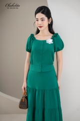 Sét bộ lụa màu xanh