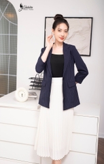 Vest kẻ màu tím than