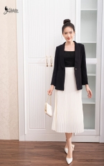Áo vest cổ sam màu đen