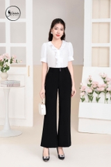 Áo sơ mi phối ly màu trắng