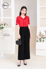Áo sơ mi phối ly màu cam