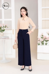 Quần xuông cách điệu màu xanh than