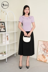 Áo sơ mi cổ phối màu tím