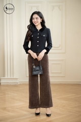 Áo vest dạ dài tay màu đen