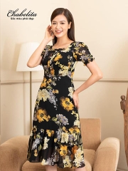 Đầm cổ vuông bèo