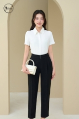 Quần baggi cạp 2 ly màu đen