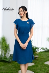 Đầm cánh rơi màu xanh