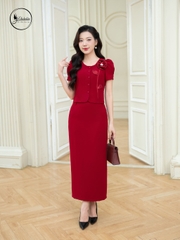 Bộ đính hoa màu đỏ