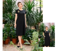 Đầm phông xuông túi giả màu đen