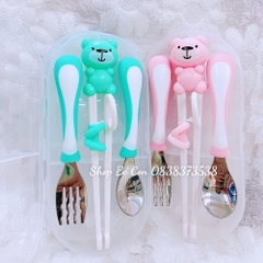 Bộ thìa muỗng nĩa đũa hình gấu