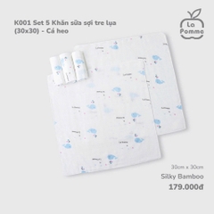 Set 5 Khăn sữa sợi tre lụa La Pomme phối màu
