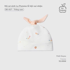 Mũ sơ sinh La Pomme lễ hội vui nhộn Trắng Cam