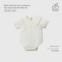 Body chip cộc tay La Pomme bèo nhún tiểu thư điệu đà -0M Kem