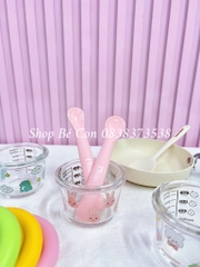Set 2 thìa silicon ăn dặm theo giai đoạn có hộp Misan
