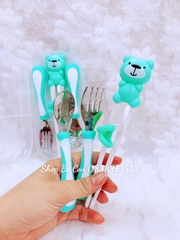 Bộ thìa muỗng nĩa đũa hình gấu