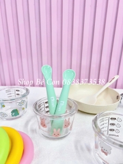 Set 2 thìa silicon ăn dặm theo giai đoạn có hộp Misan