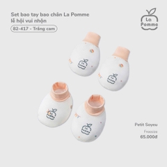 Set bao tay bao chân La Pomme lễ hội vui nhộn Trắng Cam