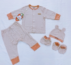Set Combo sơ sinh Bamboo hoạ tiết 2457